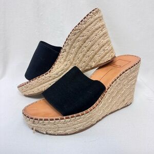 Dolce Vita Black Wedge Sandals 8